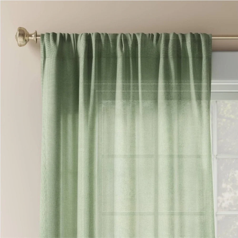 2!!!! THRESHOLD NWT light filtering solid Farrah window curtain panels -green